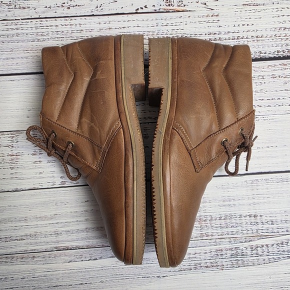 Florsheim Field Plain Toe Brown Leather Chukka Boot Nubuck Mens 9.5 E Vibram - Picture 9 of 12